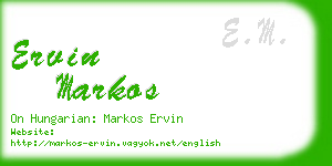 ervin markos business card